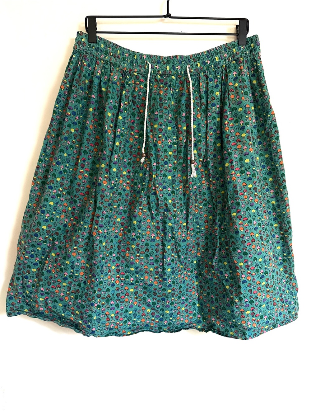 Fillil Teal Mushroom Drawstring Skirt